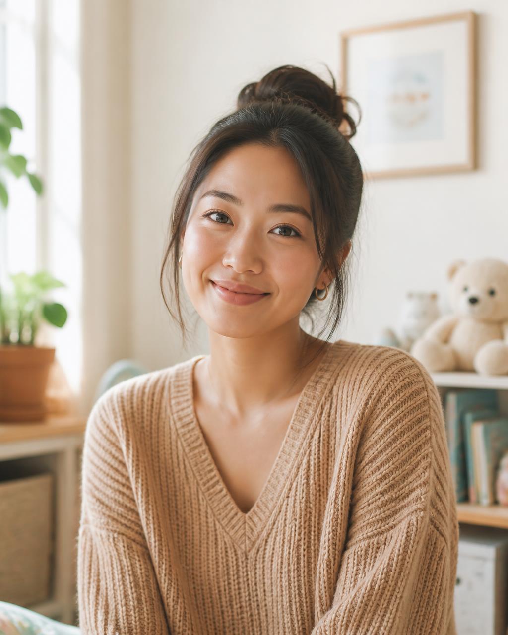 Portrait of Maya Chen, independent babysitter